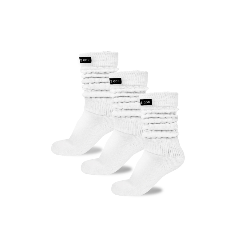 More God Slouch Socks 3 Pack - White