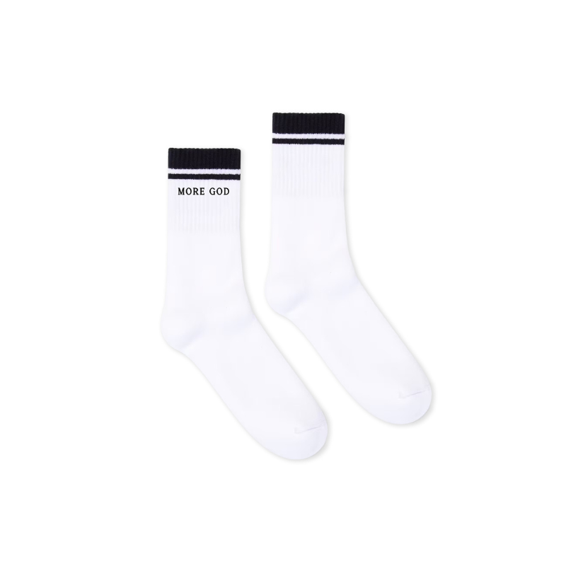 More God Tennis Socks - White/Black