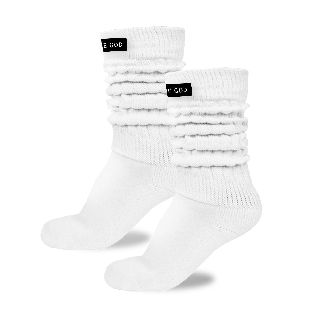 More God Slouch Socks - White